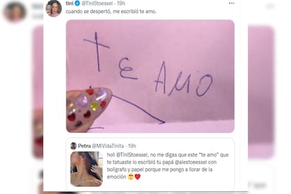 La respuesta de Tini en Twitter (Foto Twitter @tinistoessel)