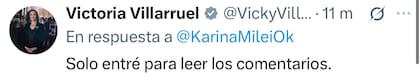 La respuesta de Villarruel al posteo de Karina Milei