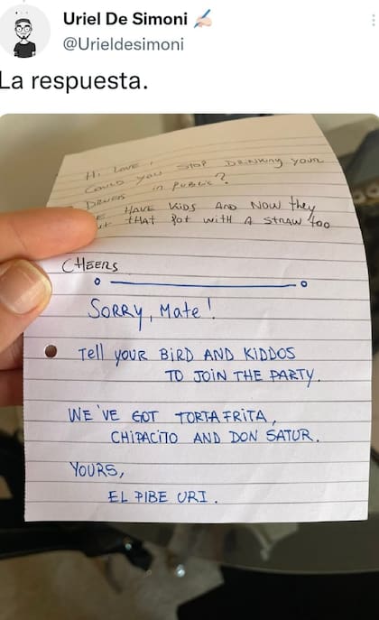La respuesta del joven ante el pedido de sus vecinos