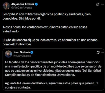 La respuesta del subsecretario de Políticas Universitarias, Alejandro Álvarez, a Grabois