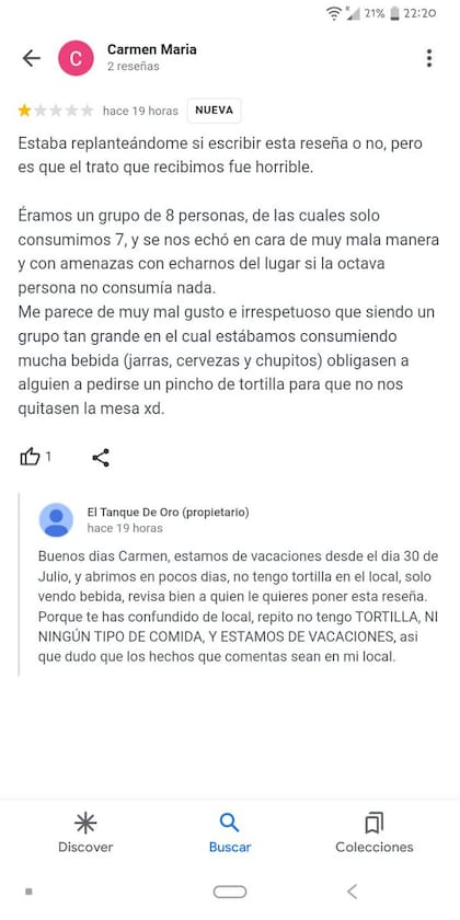 La respuesta dle dueño del local se hizo viral