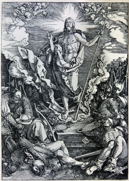 La resurrección de Cristo, celebrada el Domingo de Pascua, en una litografía de Alberto Durero