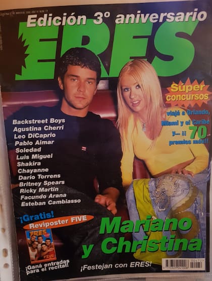 La revista Eres cruzó a la estrella pop con el actor argentino (Foto: @xtinafansAR)