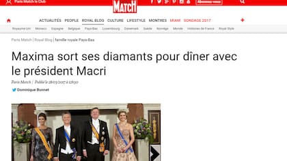 La revista Paris Match sólo se refirió al estilismo de la reina Máxima
