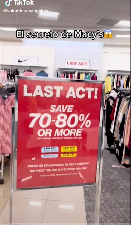 La ropa de Macy's en Estados Unidos puede llegar a tener descuentos enormes
