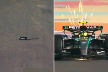 La rotura del espejo retrovisor de Alex Albon provocó que Lewis Hamilton y Carlos Sainz pincharan neumáticos