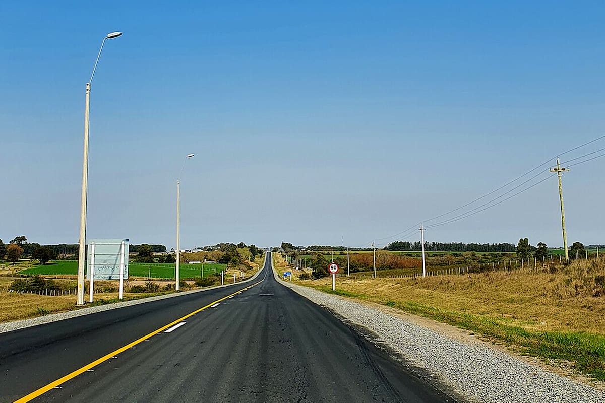 La ruta 54 de Colonia, Uruguay, carretera por la que circulaba el joven argentino de 24 años que perdió la vida