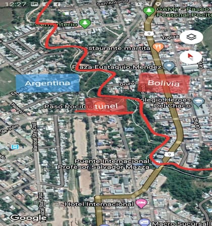 La ruta del túnel usaron los Bolivianos