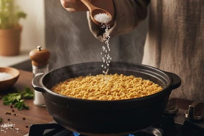 La sal es fundamental para el gusto de la pasta, aunque el momento de echarla quizá lo sea aún más