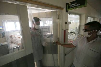 La sala de guardia del hospital de Olavarría durante el pico de la pandemia. Foto de archivo.