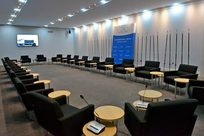 La sala del "retiro", en Costa Salguero, donde los presidentes se encontrarán por primera vez a solas