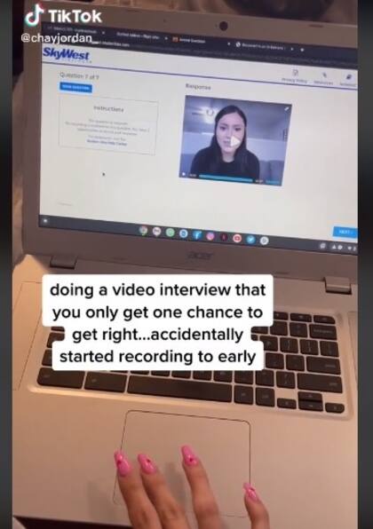 La secuencia con el blooper que le costó no ingresar al empleo fue publicada en TikTok.