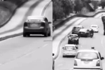 La secuencia del accidente en el metrobús colombiano (Foto: Tomada de video)