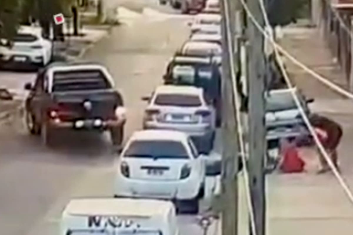 La secuencia quedó filmada por una cámara de seguridad de la Municipalidad de La Matanza