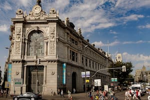 La sede central del Banco de España, en la confluencia del Paseo del Prado y la madrileña calle de Alcalá