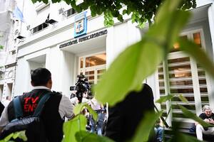 La sede de la AFA, durante uno de los allanamientos judiciales
