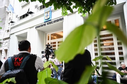 La sede de la AFA, durante uno de los allanamientos judiciales