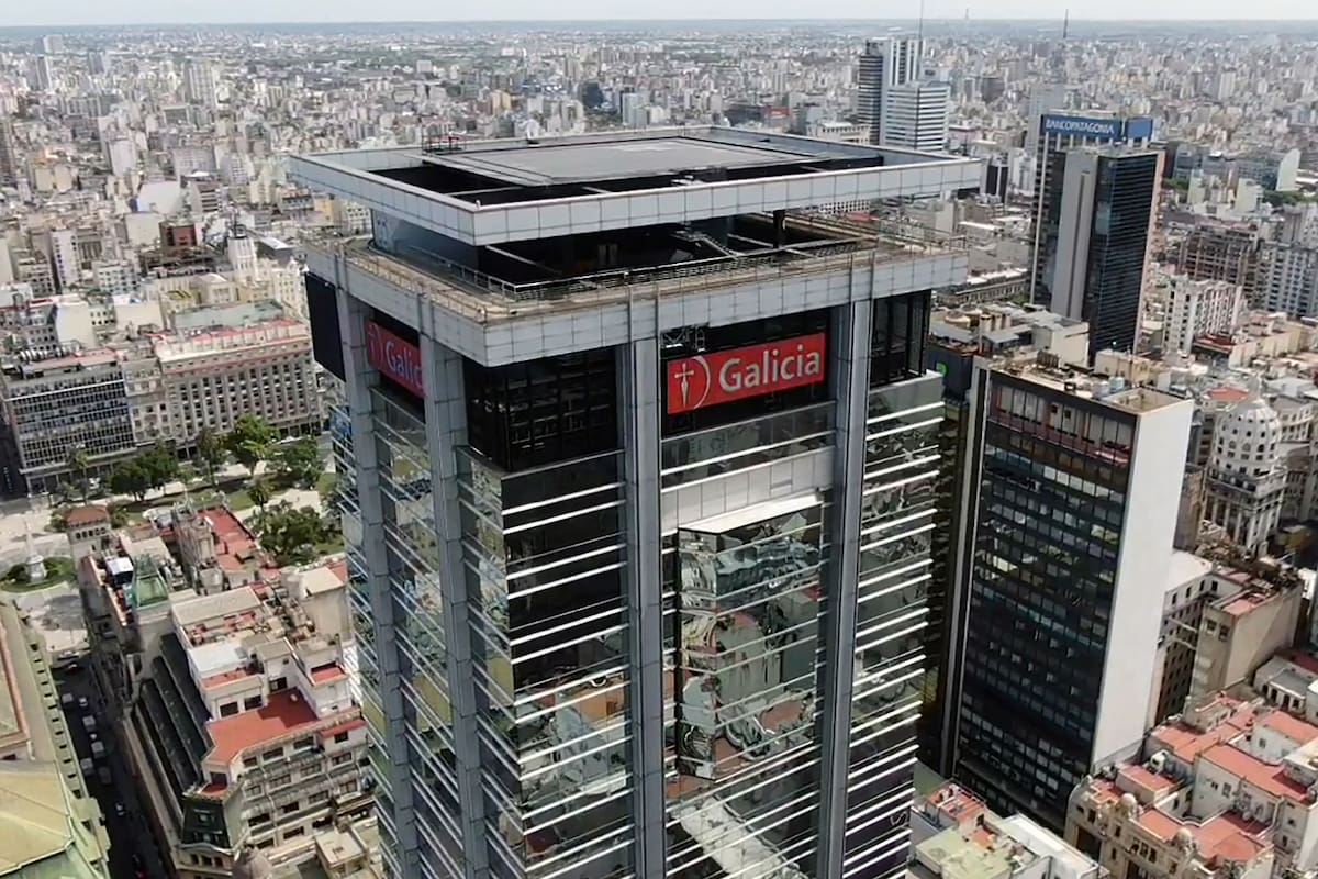 La sede del Banco Galicia, a cuadras de Plaza de Mayo