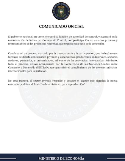 La segunda parte del comunicado