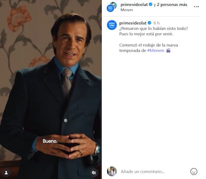La segunda temporada de Menem se estrenará en 2027 (Foto: Captura Instagram/@primevideolat)