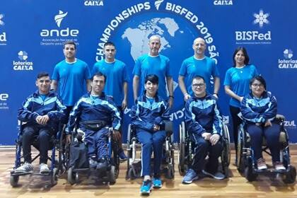 La selección argentina en un torneo de la Federación Deportiva Internacional de Boccia en San Pablo, Brasil, en 2019.