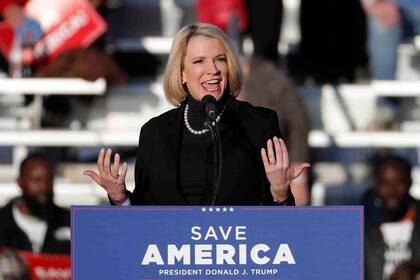 La senadora estatal de Texas Dawn Buckingham en un evento en Conroe, Texas, el 29 de enero del 2022. (Jason Fochtman/Houston Chronicle via AP)