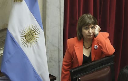 La senadora Patricia Bullrich durante la sesión de decignación de magistrados