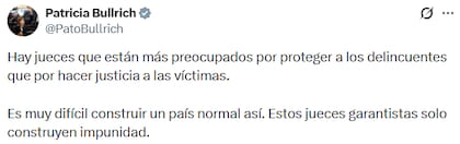 La senadora Patricia Bullrich sostuvo: "Es muy difícil construir un país normal así"