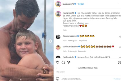 La sentida dedicatoria de Mariano a su hijo (Foto Instagram @marianom78)