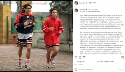 La sentida dedicatoria de Sorín a Gallardo