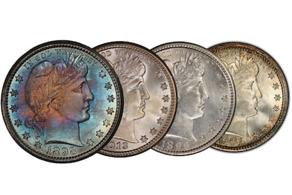 La serie conocida como Barber Quarters destaca en el mercado de coleccionistas y se encuentran entre las más valiosas