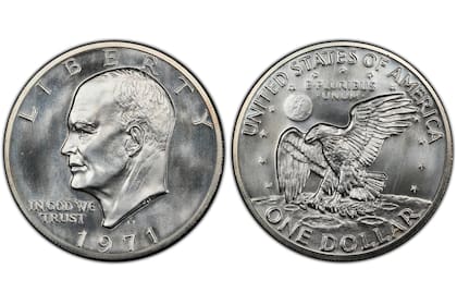 La serie de dólares conocida como “Ike Dollars”, emitida entre 1971 y 1978, fue inicialmente diseñada como una pieza conmemorativa