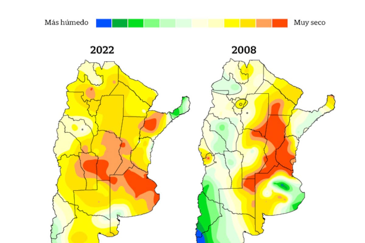 La situación de humedad en el suelo este año versus la sequía de 2008. BCR