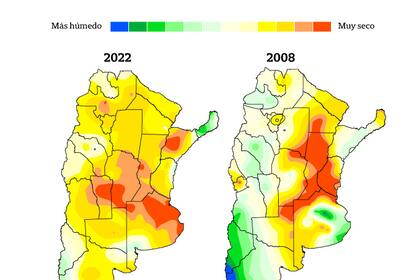 La situación de humedad en el suelo este año versus la sequía de 2008. BCR