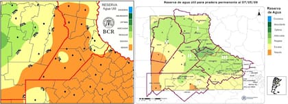 La situación de reserva de humedad en la zona núcleo