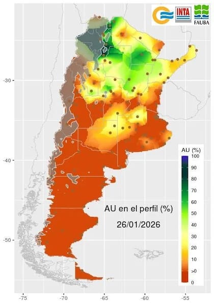 La situación del agua útil en el perfil, que es lo aprovechable por los cultivos