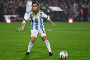 La Sole, durante el partido despedida de Maxi Rodríguez cuando jugó con Leo Messi