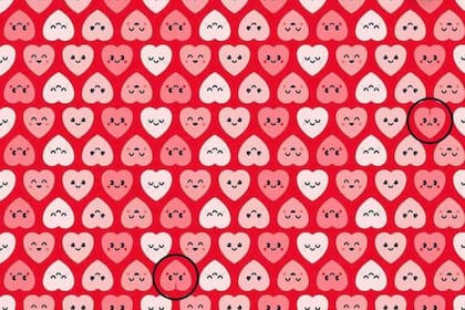 La solución del acertijo, donde pueden verse los dos corazones, que están rotos y tienen cara de tristeza