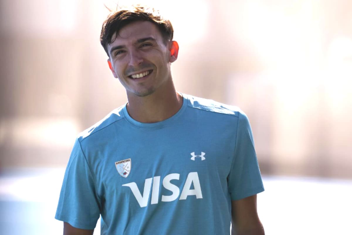 La sonrisa de Bautista Capurro, ilusionado en el Mundial de hockey sobre césped con los Leones