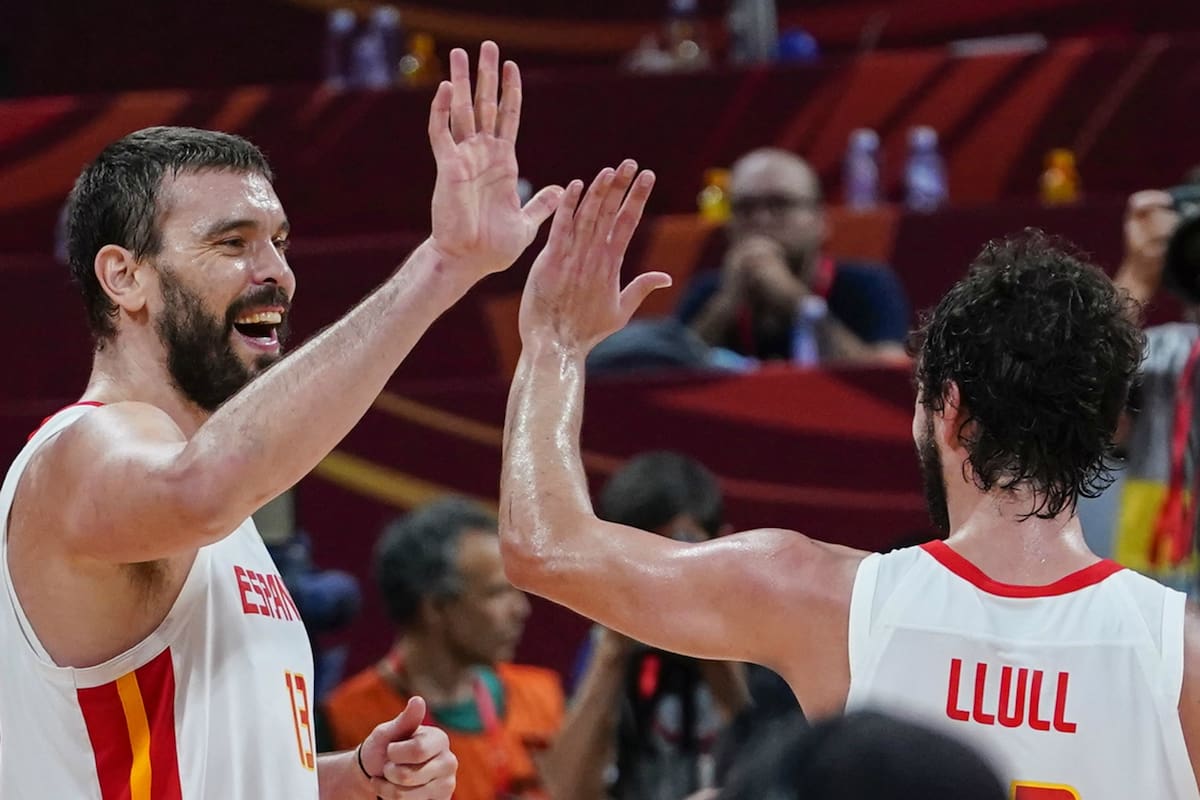 La sonrisa de satisfacción de Marc Gasol durante la semifinal con Australia