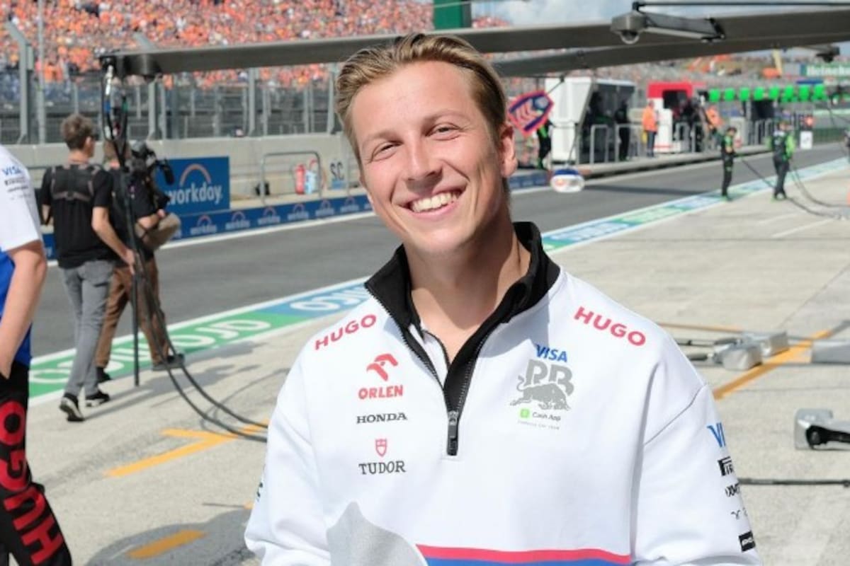 La sonrisa del neocelandés Liam Lawson, confirmado como piloto de la escudería Racing Bulls para lo que queda de la temporada de Fórmula 1