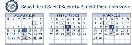 La SSA compartió el calendario con fechas y orden de pago de beneficios durante el año 2026 (SSA.gov)