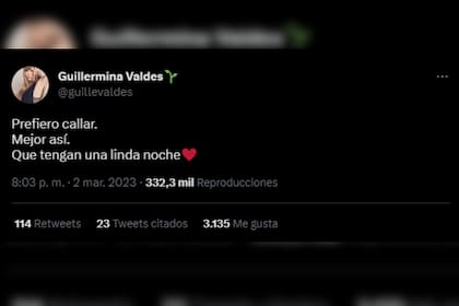 La tajante decisión de Guillermina tras el descargo de Cande Tinelli (Captura Twitter @guillevaldes)