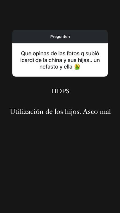 La tajante respuesta de Cinthia Fernández contra las fotos que Icardi publicó de la China Suárez y sus hijas, Francesca e Isabella