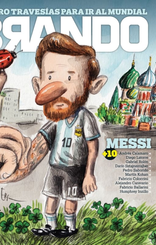 La tapa "amuleto" que Liniers pensó para la edición mundialista de Brando.