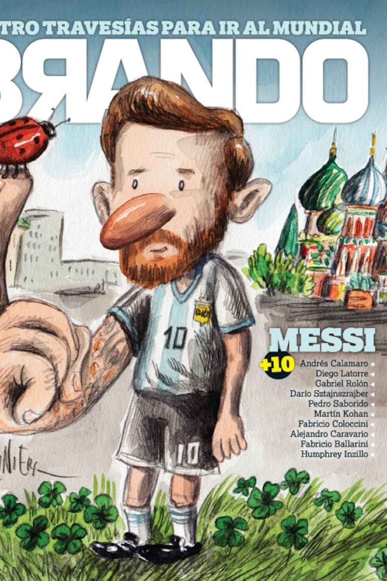 La tapa "amuleto" que Liniers pensó para la edición mundialista de Brando.