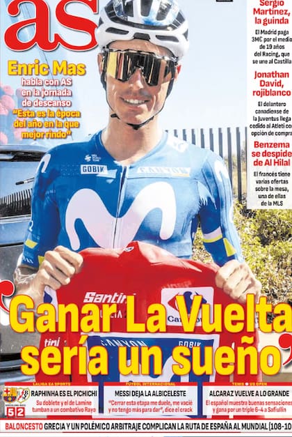 La tapa de Diario As para este 1° de septiembre