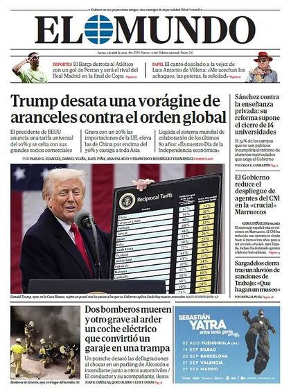 La tapa de El Mundo