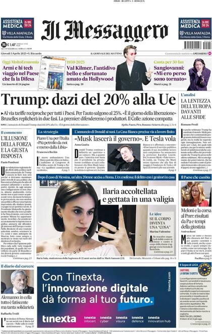 La tapa de Il Messaggero