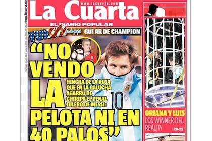 La tapa de "La Cuarta", el diario chileno